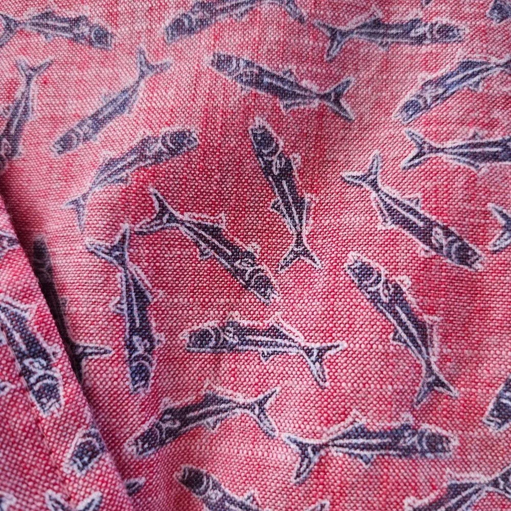 Vineyard Vines Slim Fit Murray Shirt Men's Size L Novelty Fish Pattern Colorful